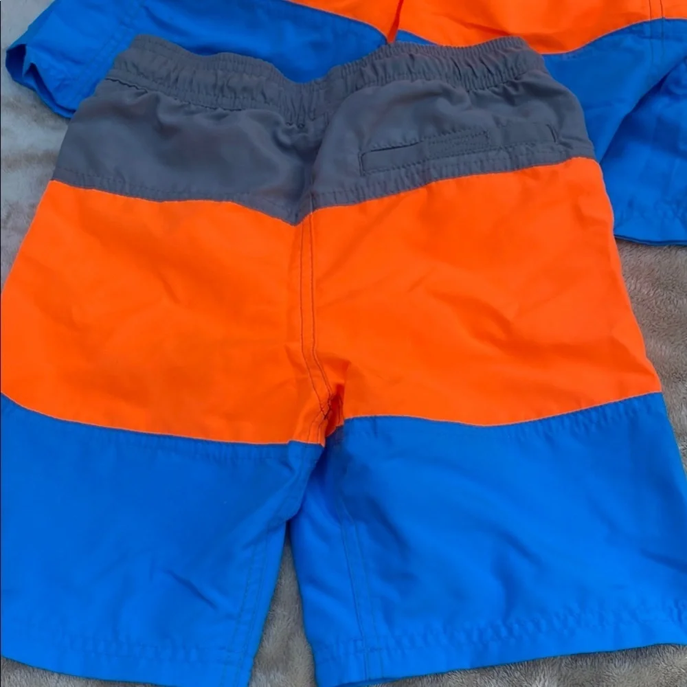 Boy’s Vibrant Orange & Blue Drawstring Swim Shorts Bundle NWT Beach Summer